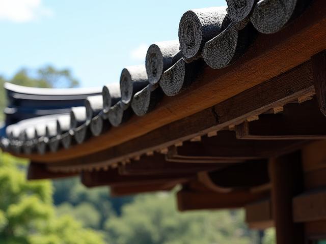 京都の伝統的な寺院の屋根